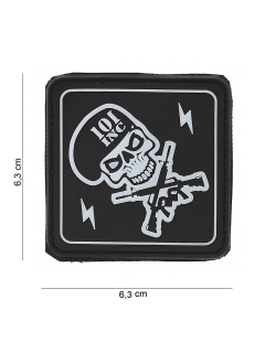 PATCH PVC 3D VELCRO 101 INC SKULL GUN'S NOIR