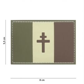 PATCH PVC 3D VELCRO 101 INC FORCES FRANÇAISES LIBRES CAMOUFLAGE (Basse Visibilité)