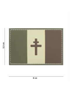 PATCH PVC 3D VELCRO 101 INC FORCES FRANÇAISES LIBRES CAMOUFLAGE (Basse Visibilité)