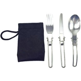 KIT 3 COUVERTS PLIANTS INOX + HOUSSE