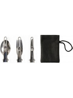 KIT 3 COUVERTS PLIANTS INOX + HOUSSE