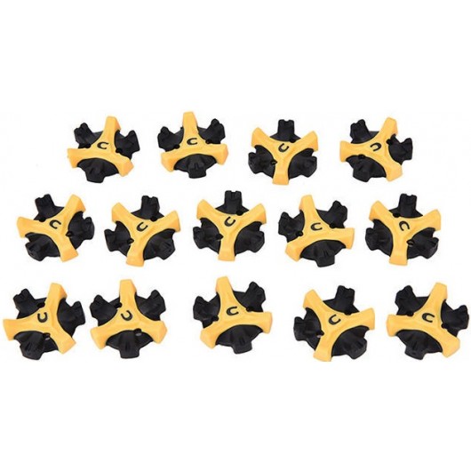 CRAMPONS GOLF NOIR/JAUNE (14pcs)