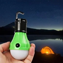 LAMPE DE CAMPING A SUSPENSION 3 LED VERTE