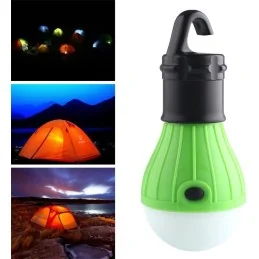 LAMPE DE CAMPING A SUSPENSION 3 LED VERTE