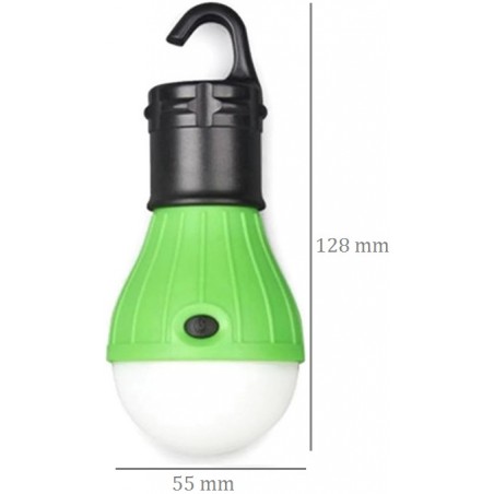 LAMPE DE CAMPING A SUSPENSION 3 LED VERTE