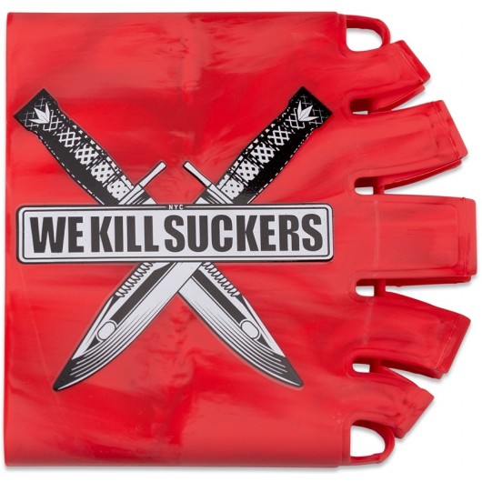 GRIP DE BOUTEILLE BUNKER KINGS KNUCKLE BUTT WKS KNIFE ROUGE