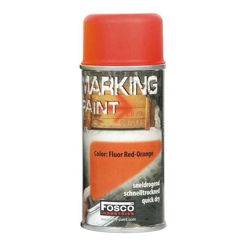 PEINTURE DE MARQUAGE FOSCO FLUO ROUGE/ORANGE (bombe 150ml)