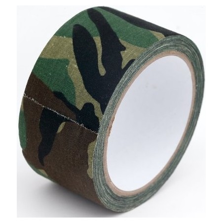 RUBAN ADHÉSIF TEXTILE CAMOUFLAGE WOODLAND (5cm x 5m)