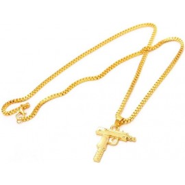 COLLIER CHAÎNE + PENDENTIF SUPREME UZI OR