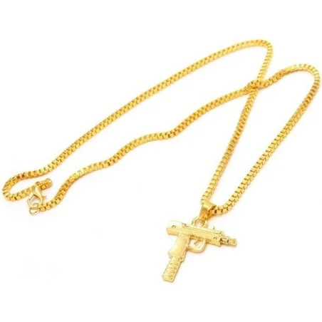 COLLIER CHAÎNE + PENDENTIF SUPREME UZI OR