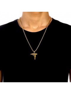 COLLIER CHAÎNE + PENDENTIF SUPREME UZI OR