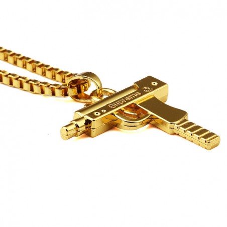 COLLIER CHAÎNE + PENDENTIF SUPREME UZI OR