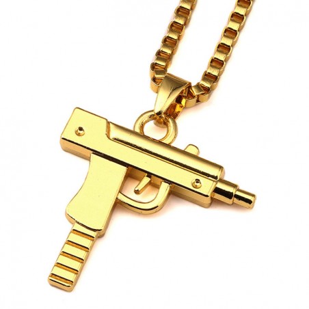 COLLIER CHAÎNE + PENDENTIF SUPREME UZI OR