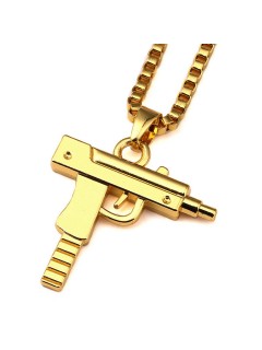 COLLIER CHAÎNE + PENDENTIF SUPREME UZI OR