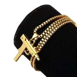 COLLIER CHAÎNE + PENDENTIF SUPREME UZI OR