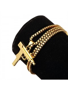 COLLIER CHAÎNE + PENDENTIF SUPREME UZI OR