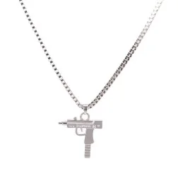 COLLIER CHAÎNE + PENDENTIF SUPREME UZI ARGENT