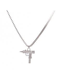 COLLIER CHAÎNE + PENDENTIF SUPREME UZI ARGENT