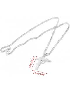 COLLIER CHAÎNE + PENDENTIF SUPREME UZI ARGENT