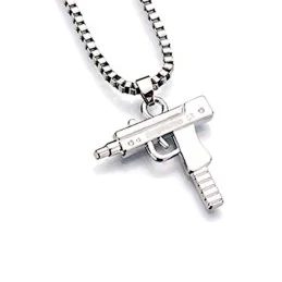 COLLIER CHAÎNE + PENDENTIF SUPREME UZI ARGENT