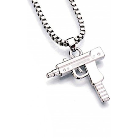 COLLIER CHAÎNE + PENDENTIF SUPREME UZI ARGENT