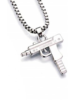 COLLIER CHAÎNE + PENDENTIF SUPREME UZI ARGENT