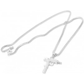 COLLIER CHAÎNE + PENDENTIF SUPREME UZI ARGENT