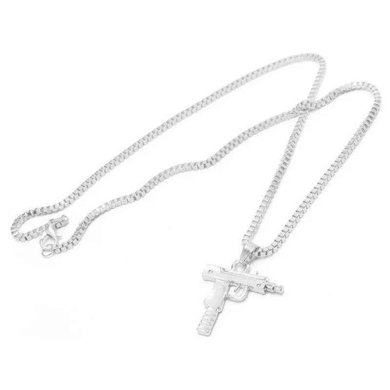 COLLIER CHAÎNE + PENDENTIF SUPREME UZI ARGENT