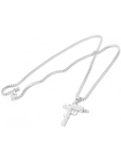 COLLIER CHAÎNE + PENDENTIF SUPREME UZI ARGENT