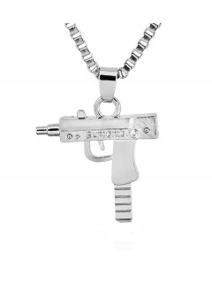 COLLIER CHAÎNE + PENDENTIF SUPREME UZI ARGENT