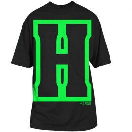 T-SHIRT HK ARMY H BLOCK NOIR/NEON