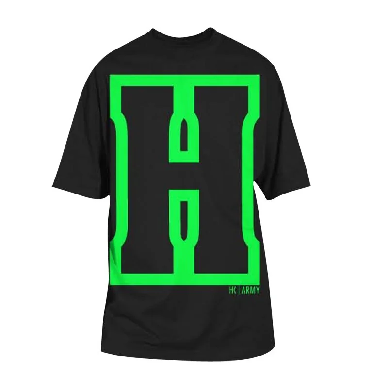 T-SHIRT HK ARMY H BLOCK NOIR/NEON