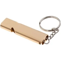 SIFFLET D'URGENCE PORTE-CLÉS (150 dB) ALU GOLD