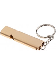 SIFFLET D'URGENCE PORTE-CLÉS (150 dB) ALU GOLD