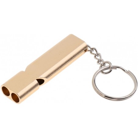 SIFFLET D'URGENCE PORTE-CLÉS (150 dB) ALU GOLD