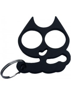 PORTE-CLÉ POING AMÉRICAIN MÉTAL CAT NOIR