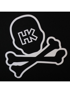 STICKER HK ARMY SKULL CAR BLANC