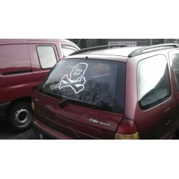 STICKER HK ARMY SKULL CAR BLANC