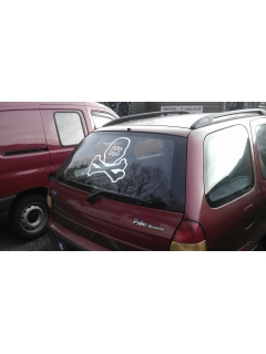 STICKER HK ARMY SKULL CAR BLANC