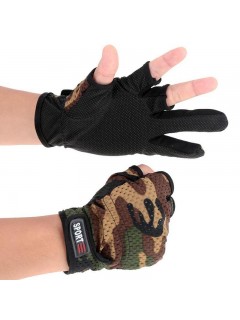 GANTS DE TIR SPORT CAMOUFLAGE WOODLAND (découpe 3 doigts)