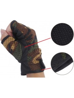 GANTS DE TIR SPORT CAMOUFLAGE WOODLAND (découpe 3 doigts)