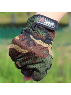 GANTS DE TIR SPORT CAMOUFLAGE WOODLAND (découpe 3 doigts)