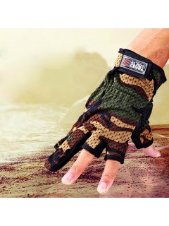 GANTS DE TIR SPORT CAMOUFLAGE WOODLAND (découpe 3 doigts)