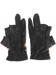 GANTS DE TIR SPORT CAMOUFLAGE WOODLAND (découpe 3 doigts)