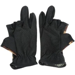 GANTS DE TIR SPORT CAMOUFLAGE WOODLAND (découpe 3 doigts)