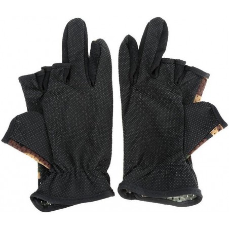 GANTS DE TIR SPORT CAMOUFLAGE WOODLAND (découpe 3 doigts)