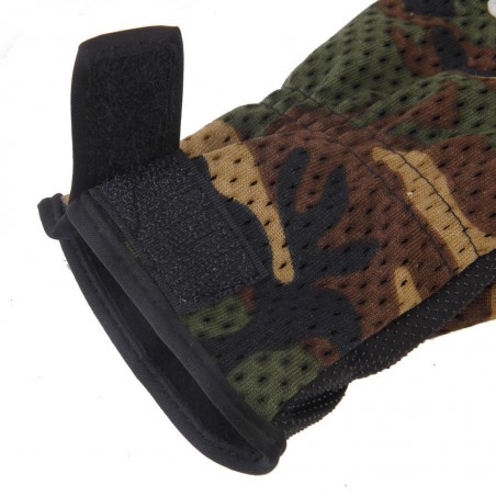 GANTS DE TIR SPORT CAMOUFLAGE WOODLAND (découpe 3 doigts)