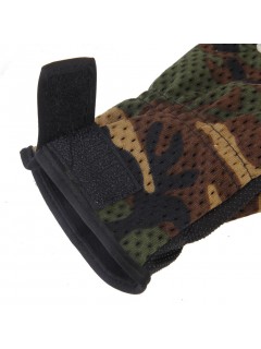 GANTS DE TIR SPORT CAMOUFLAGE WOODLAND (découpe 3 doigts)