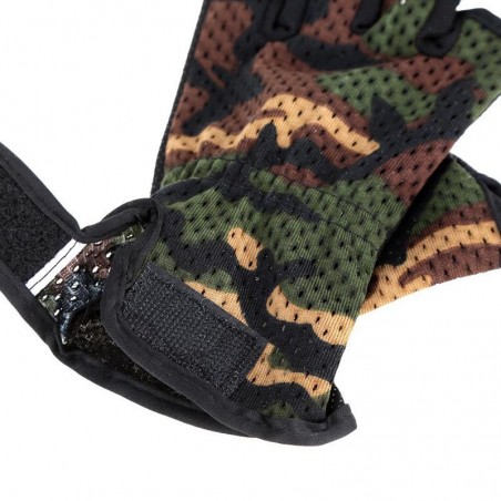 GANTS DE TIR SPORT CAMOUFLAGE WOODLAND (découpe 3 doigts)