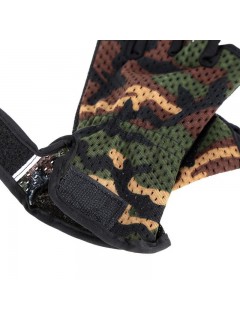 GANTS DE TIR SPORT CAMOUFLAGE WOODLAND (découpe 3 doigts)